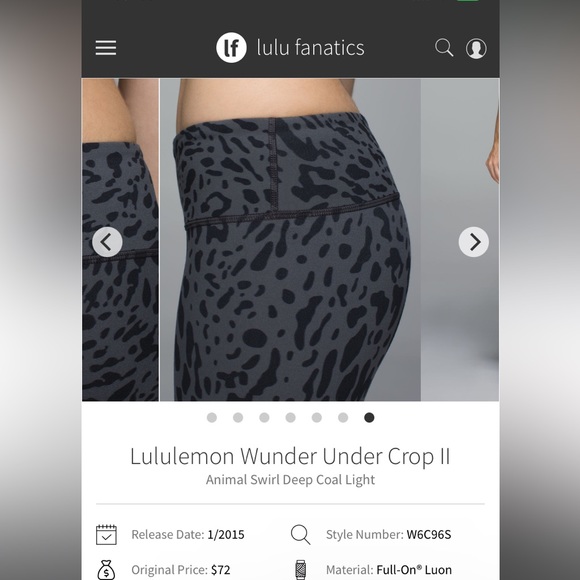 LULULEMON Wunder Under Crop Leggings size 6 - Picture 2 of 11